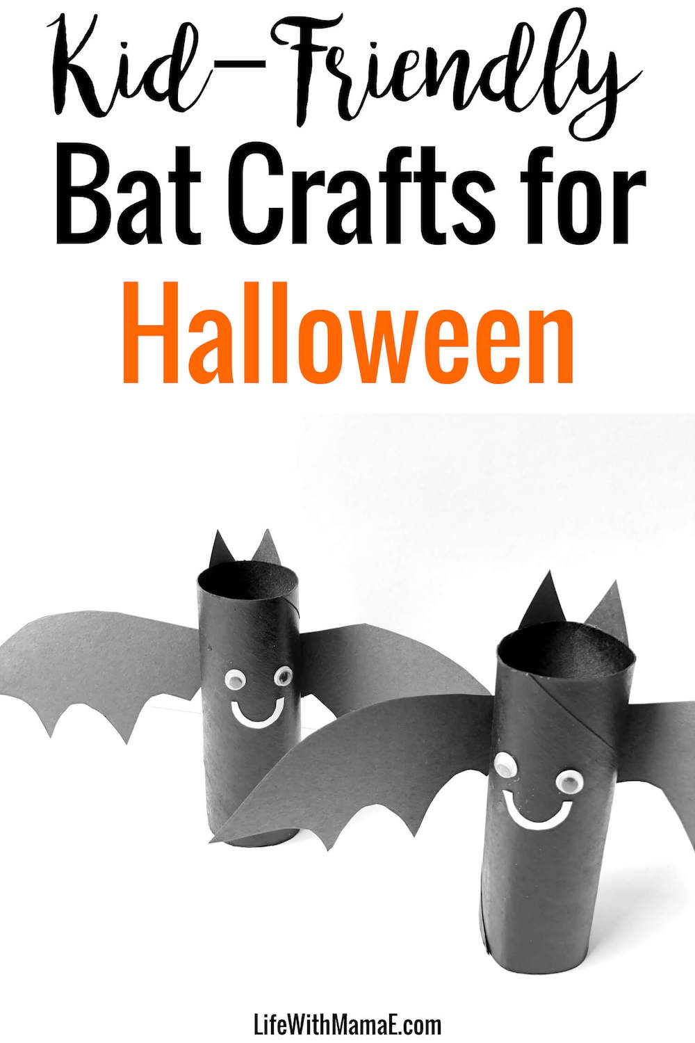 This bat craft for kids and for toddlers is so much fun for preschoolers! I love using easy Halloween crafts in my homeschool preschool. Add some spider webs to the back and they make a fun Halloween decoration!
